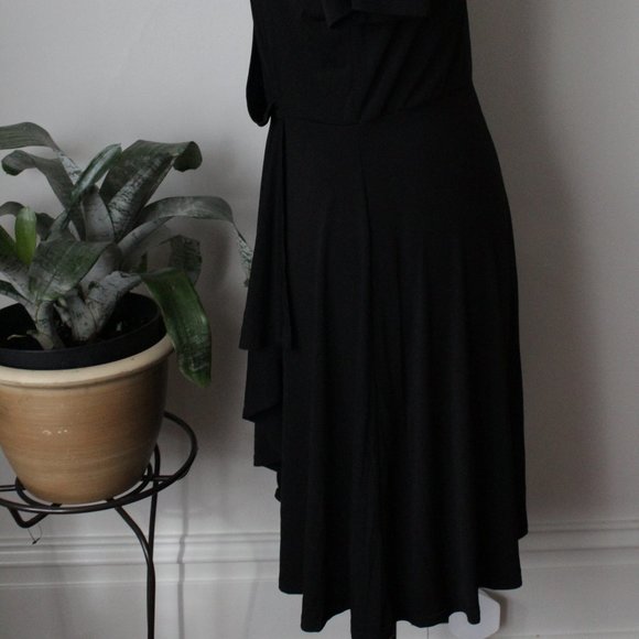 NWT La Moda Black jersey faux wrap dress size 1XL - Picture 5 of 9